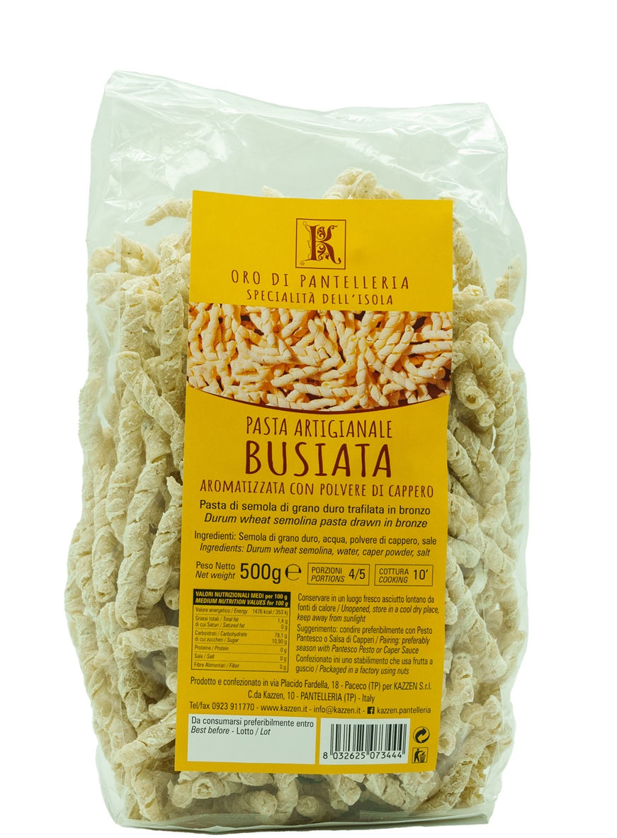 Busiate aromatizzate alla polvere di cappero 500 g