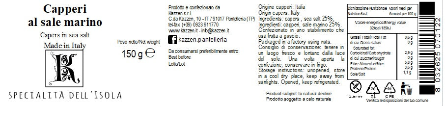 Capperi al sale marino vaso 150 g