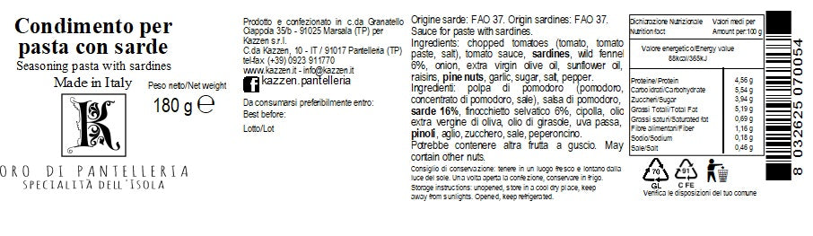 Condimento pasta con sarde 180 g