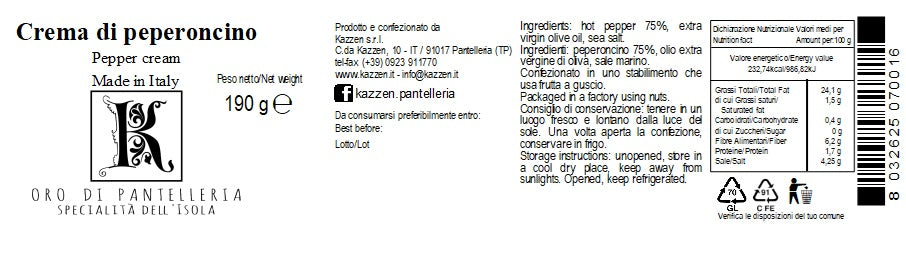 Crema al peperoncino 190 g