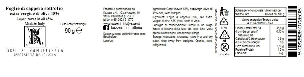 Foglie di cappero  90 g