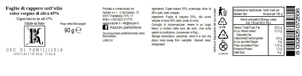 Foglie di cappero  90 g
