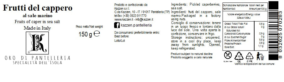 Frutti del cappero al sale vaso 150 g