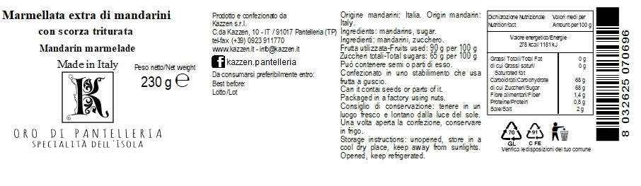 Marmellata di mandarini 230 g