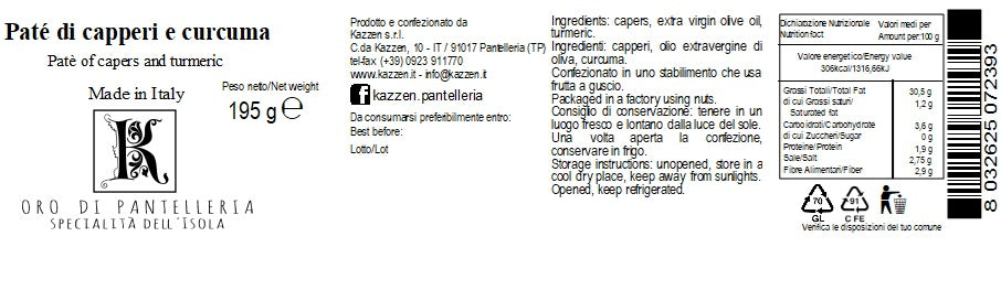 Patè di capperi e curcuma 195 g