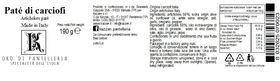 Patè di carciofi 190 g
