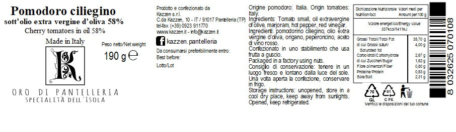 Sott'olio di pomodoro ciliegino 190 g